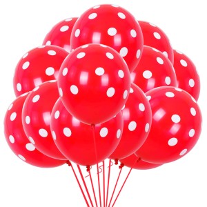 GLOBOLANDIA GLOBOS LUNARES ROJO 10" x 10u